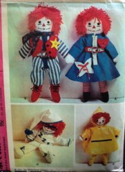 3002 TEACH ME RAGGEDY ANN,ANDY DOLLS 15-25'' CLOTHES PATTERN